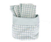 Cesta con Secababitas Vichy Verde Personalizable